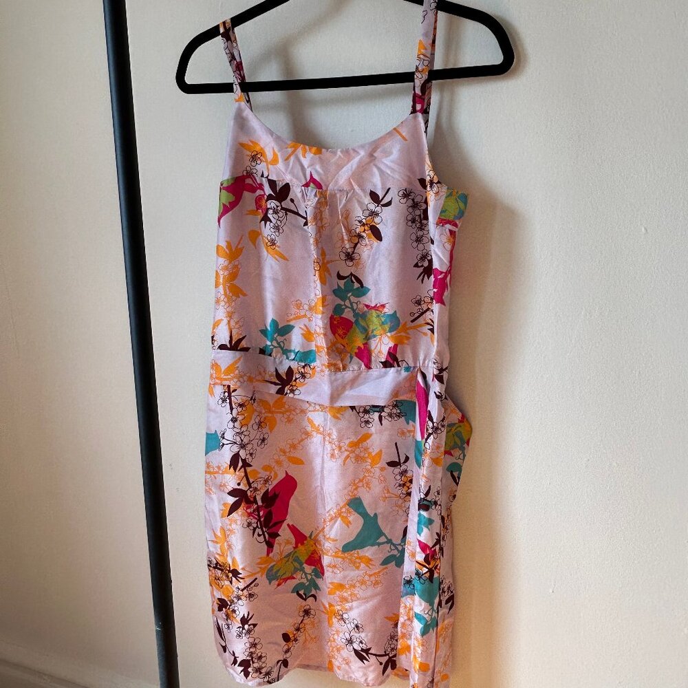 Silk Summer Bird/Floral pattern dress -Lux -Urban Outfitters